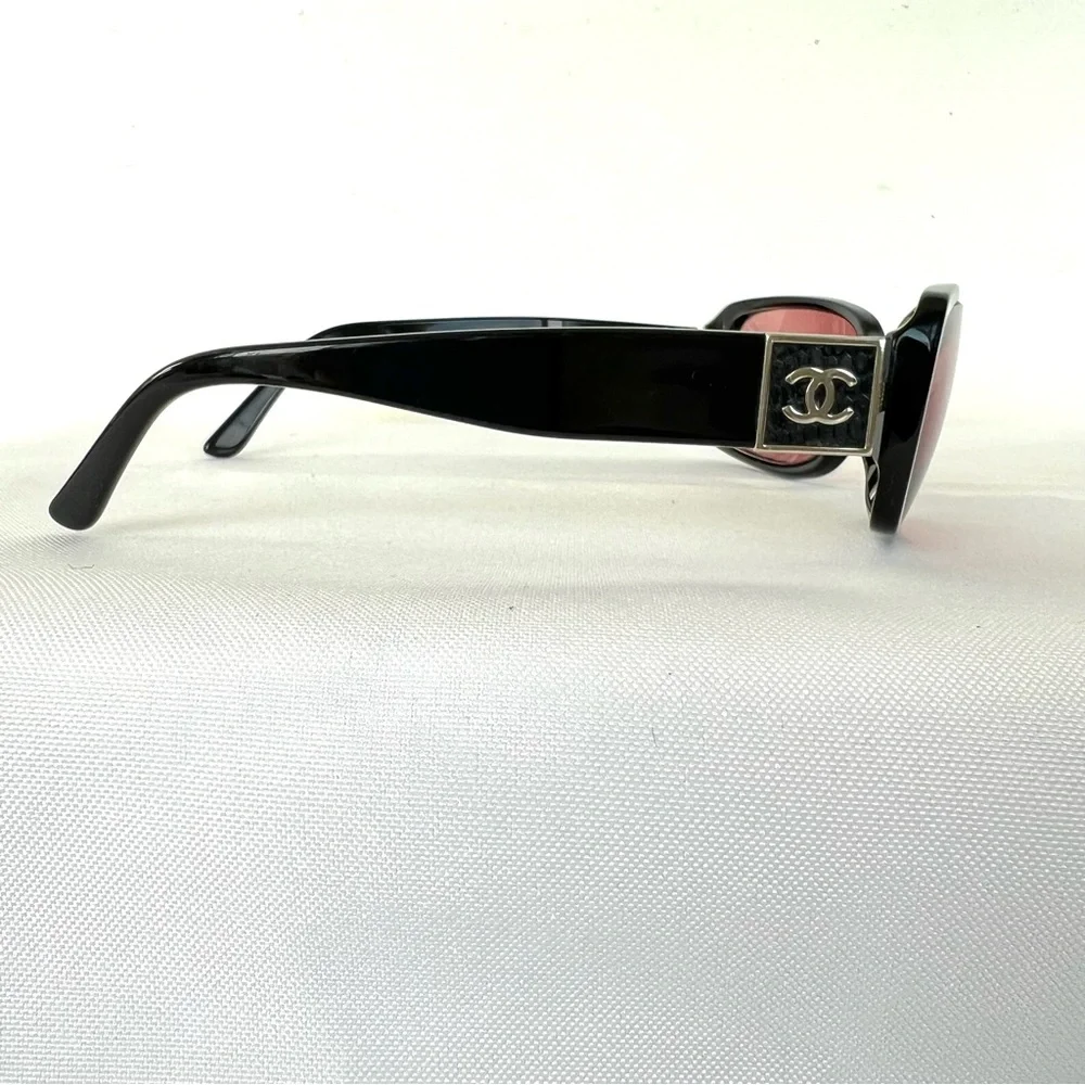 CHANEL 5115-Q c.501/87 Rectangle Curved Lens Black CC Frame Prescription Glasses
